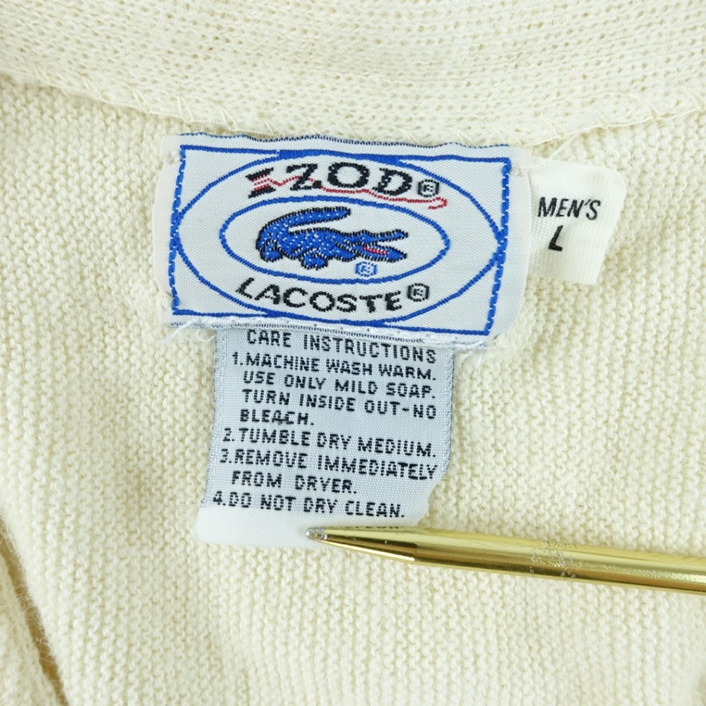 Vintage IZOD Lacoste Knited Sweater Cardigan A6608 - Picture 2 of 6